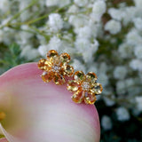 Citrine Diamond Wildflower Earrings
