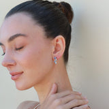 Nosa Sapphire, Aquamarine and Diamond Cluster Earrings