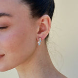 Nosa Aquamarine, Morganite and Diamond Cluster Earrings