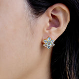 Aquamarine Cluster Earrings