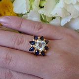 Margaret Aquamarine Sapphire Diamond Cocktail Ring