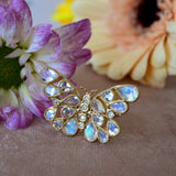 Butterfly Moonstone Diamond Cocktail Ring