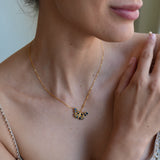 Sapphire Diamond Butterfly Pendant Necklace