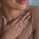 Butterfly Moonstone Diamond Cocktail Ring