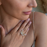 Butterfly Moonstone Diamond Cocktail Ring