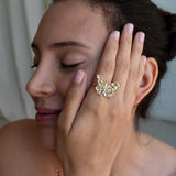 Butterfly Aquamarine Diamond Cocktail Ring