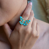 Butterfly Turquoise Diamond Cocktail Ring