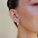 Nosa Aquamarine, Morganite and Diamond Cluster Earrings