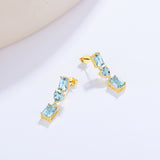 Aquamarine Diamond Drop Earrings
