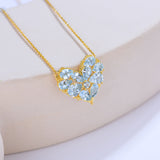 Fantasy Aquamarine Heart Pendant Necklace