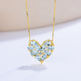 Fantasy Aquamarine Heart Pendant Necklace