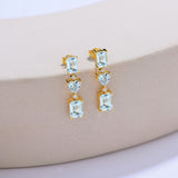 Aquamarine Diamond Drop Earrings