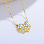 round aquamarine gold diamond necklace pendent