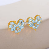 Fantasy Heart Aquamarine Earrings