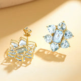 Aquamarine Cluster Earrings