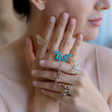 Butterfly Pink Sapphire Diamond Cocktail Ring