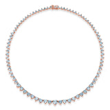 20.04ct Heart Aquamarine Riviera Graduated Tennis Necklace
