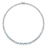 20.04ct Heart Aquamarine Riviera Graduated Tennis Necklace
