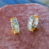 Aquamarine Inside-out Hoop Earrings