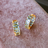 Aquamarine Inside-out Hoop Earrings