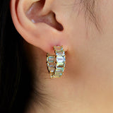 Aquamarine Inside-out Hoop Earrings