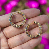 Aquamarine Inside-out Hoop Earrings