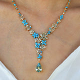 Symphony Aquamarine Turquoise Diamond Statement Necklace