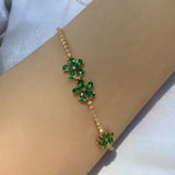 Tsavorite Cherry Blossom Diamond Tennis Bracelet