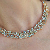 Ocean Life Aquamarine, Topaz & Pink Sapphire Collar Necklace