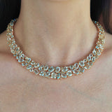 Ocean Life Aquamarine, Topaz & Pink Sapphire Collar Necklace
