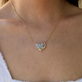 Fantasy Aquamarine Heart Pendant Necklace