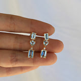 Aquamarine Diamond Drop Earrings