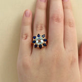 Margaret Aquamarine Sapphire Diamond Cocktail Ring