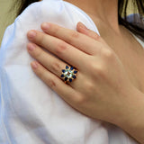 Margaret Aquamarine Sapphire Diamond Cocktail Ring