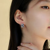 Elizabeth Sapphire, Aquamarine and Diamond Cluster Pearl Convertible Drop Earrings