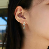 Aquamarine Diamond Drop Earrings
