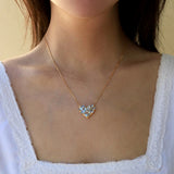 Fantasy Aquamarine Heart Pendant Necklace