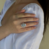 Margaret Aquamarine Pink Sapphire Cocktail Ring