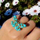 Butterfly Turquoise Diamond Cocktail Ring