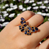Butterfly Sapphire Diamond Cocktail Ring