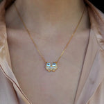 owl pendant 14k solid gold