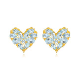 Fantasy Heart Aquamarine Earrings