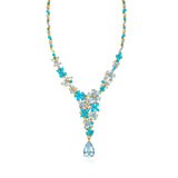 Symphony Aquamarine Turquoise Diamond Statement Necklace