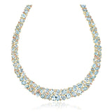 Ocean Life Aquamarine, Topaz & Pink Sapphire Collar Necklace