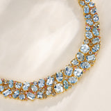 Ocean Life Aquamarine, Topaz & Pink Sapphire Collar Necklace