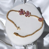 Pink Sapphire Cherry Blossom Diamond Tennis Bracelet