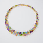 natural colorful gemstones collar necklace in 18k solid gold