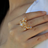 Butterfly Moonstone Diamond Cocktail Ring