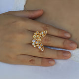Butterfly Moonstone Diamond Cocktail Ring