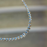 20.04ct Heart Aquamarine Riviera Graduated Tennis Necklace